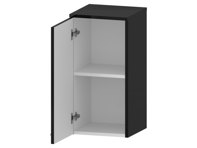 Słupek Łazienkowy RON 35 cm DW Lewy - Czarny Wysoki Połysk - Uchwyty Chromowane