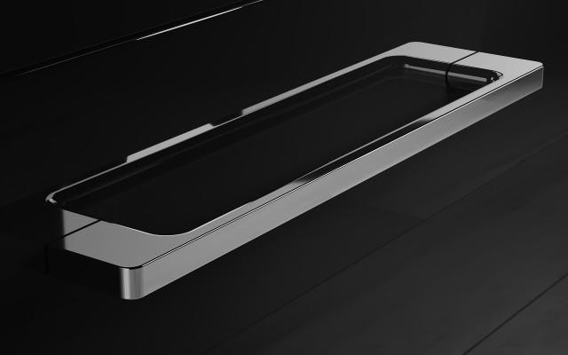 Słupek Łazienkowy RON 35 cm DW Lewy - Czarny Wysoki Połysk - Uchwyty Chromowane