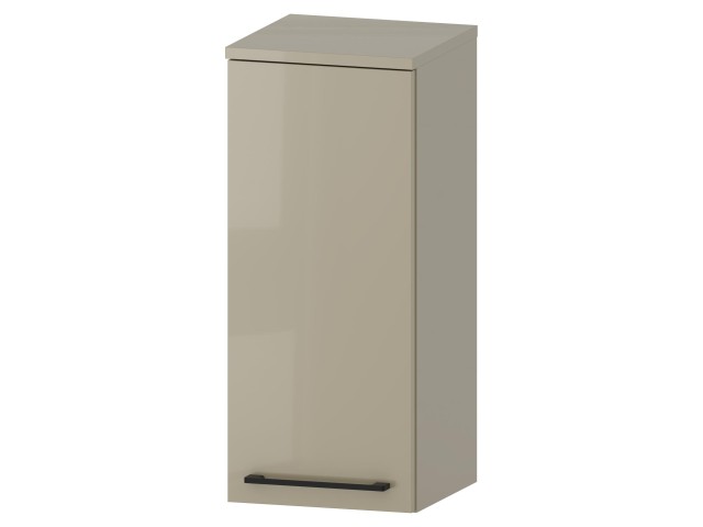 Słupek Łazienkowy RON 30 cm DW Lewy - Cappuccino Wysoki Połysk - Uchwyty Czarne Matowe