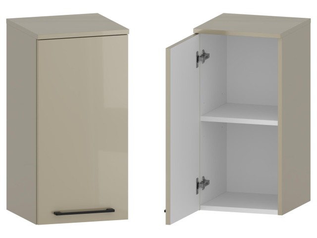 Słupek Łazienkowy RON 35 cm DW Lewy - Cappuccino Wysoki Połysk - Uchwyty Czarne Matowe Słupek Łazienkowy RON 35 cm DW Lewy - Cappuccino Wysoki Połysk - Uchwyty Czarne Matowe