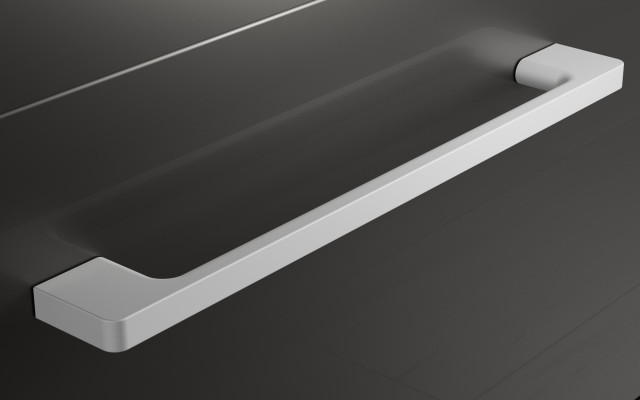 Słupek Łazienkowy RON 30 cm DW Lewy - Titan Wysoki Połysk - Uchwyty Białe Matowe