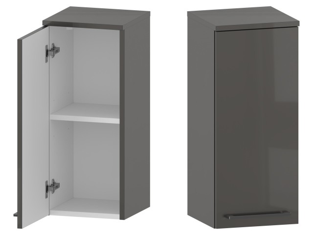 Słupek Łazienkowy RON 30 cm DW Lewy - Titan Wysoki Połysk - Uchwyty Chromowane