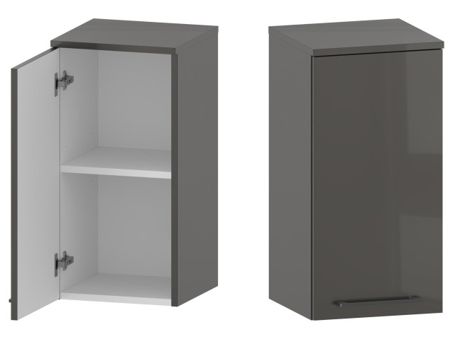 Słupek Łazienkowy RON 35 cm DW Lewy - Titan Wysoki Połysk - Uchwyty Chromowane