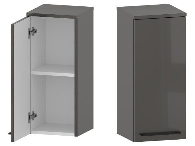 Słupek Łazienkowy RON 30 cm DW Lewy - Titan Wysoki Połysk - Uchwyty Czarne Matowe Słupek Łazienkowy RON 30 cm DW Lewy - Titan Wysoki Połysk - Uchwyty Czarne Matowe