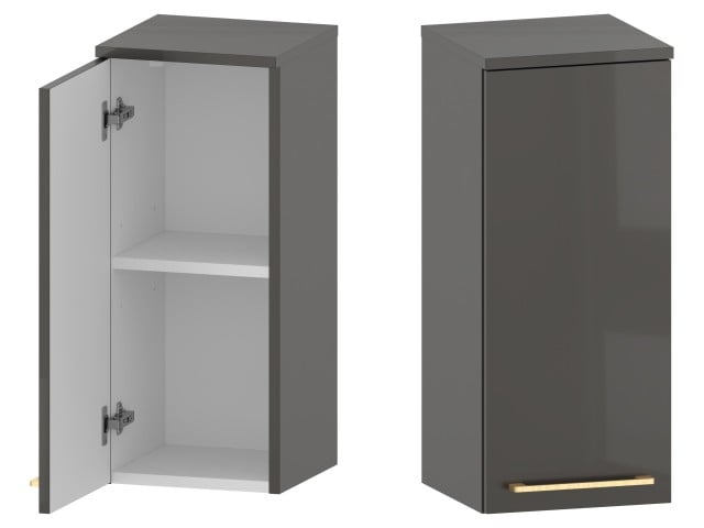 Słupek Łazienkowy RON 30 cm DW Lewy - Titan Wysoki Połysk - Uchwyty Złote Szczotkowane Słupek Łazienkowy RON 30 cm DW Lewy - Titan Wysoki Połysk - Uchwyty Złote Szczotkowane