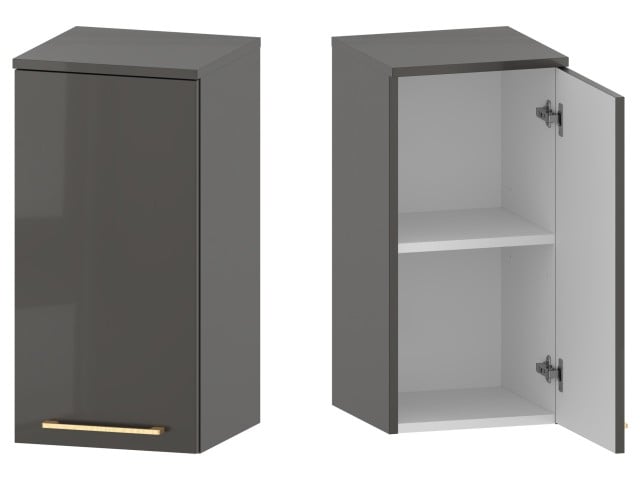 Słupek Łazienkowy RON 35 cm DW Prawy - Titan Wysoki Połysk - Uchwyty Złote Szczotkowane