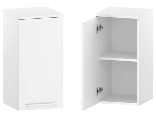 Słupek Łazienkowy RON 35 cm DW Lewy - Biały Mat - Uchwyty Białe Matowe Słupek Łazienkowy RON 35 cm DW Lewy - Biały Mat - Uchwyty Białe Matowe