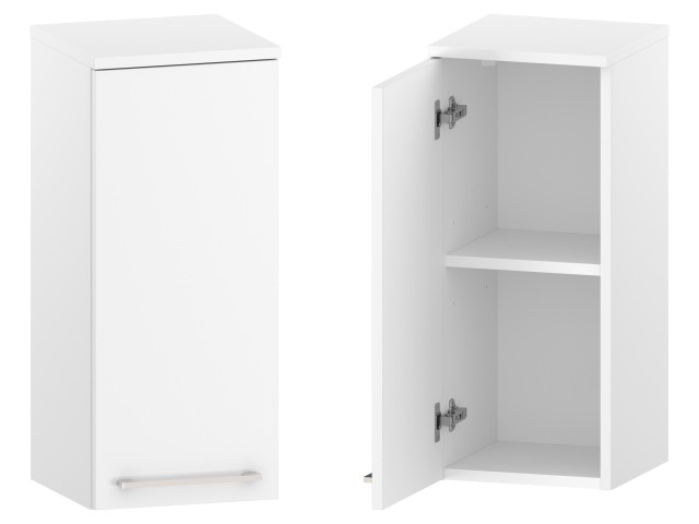 Słupek Łazienkowy RON 30 cm DW Lewy - Biały Mat - Uchwyty Chromowane