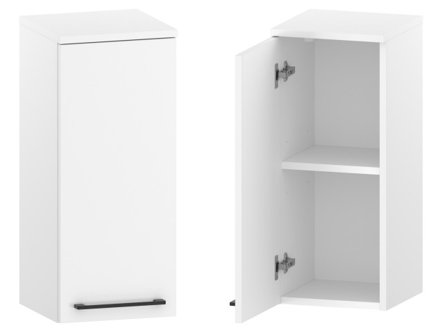 Słupek Łazienkowy RON 30 cm DW Lewy - Biały Mat - Uchwyty Czarne Matowe Słupek Łazienkowy RON 30 cm DW Lewy - Biały Mat - Uchwyty Czarne Matowe