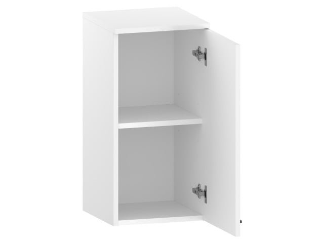Słupek Łazienkowy RON 35 cm DW Prawy - Biały Mat - Uchwyty Czarne Matowe