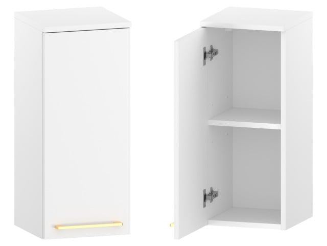 Słupek Łazienkowy RON 30 cm DW Lewy - Biały Mat - Uchwyty Złote Szczotkowane Słupek Łazienkowy RON 30 cm DW Lewy - Biały Mat - Uchwyty Złote Szczotkowane