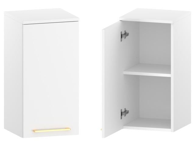 Słupek Łazienkowy RON 35 cm DW Lewy - Biały Mat - Uchwyty Złote Szczotkowane