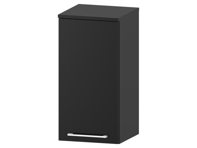 Słupek Łazienkowy RON 35 cm DW Lewy - Czarny Mat - Uchwyty Białe Matowe