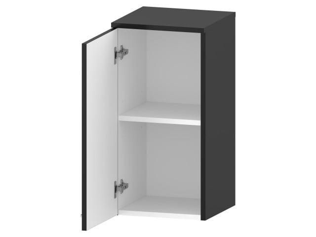 Słupek Łazienkowy RON 35 cm DW Lewy - Czarny Mat - Uchwyty Chromowane