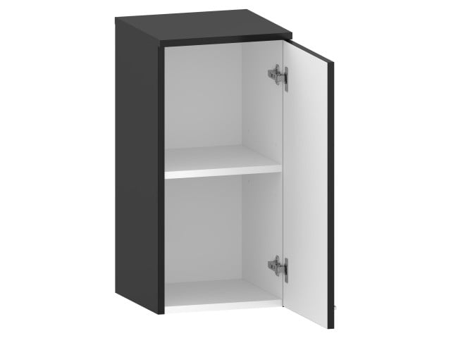Słupek Łazienkowy RON 35 cm DW Prawy - Czarny Mat - Uchwyty Chromowane