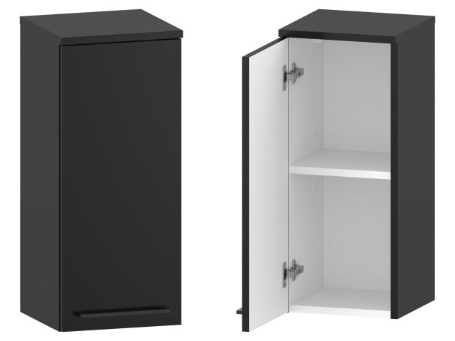 Słupek Łazienkowy RON 30 cm DW Lewy - Czarny Mat - Uchwyty Czarne Matowe Słupek Łazienkowy RON 30 cm DW Lewy - Czarny Mat - Uchwyty Czarne Matowe