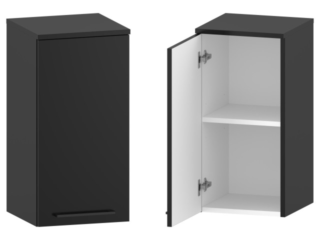 Słupek Łazienkowy RON 35 cm DW Lewy - Czarny Mat - Uchwyty Czarne Matowe Słupek Łazienkowy RON 35 cm DW Lewy - Czarny Mat - Uchwyty Czarne Matowe