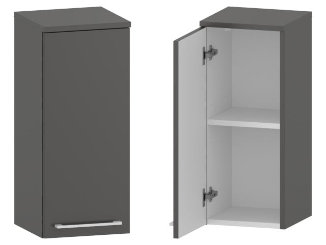 Słupek Łazienkowy RON 30 cm DW Lewy - Titan Mat - Uchwyty Białe Matowe