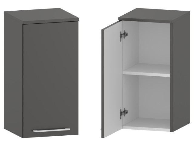 Słupek Łazienkowy RON 35 cm DW Lewy - Titan Mat - Uchwyty Białe Matowe Słupek Łazienkowy RON 35 cm DW Lewy - Titan Mat - Uchwyty Białe Matowe