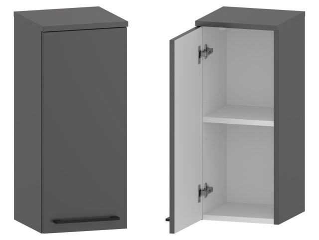 Słupek Łazienkowy RON 30 cm DW Lewy - Titan Mat - Uchwyty Czarne Matowe