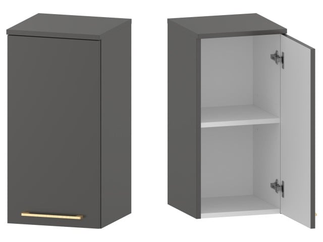Słupek Łazienkowy RON 35 cm DW Prawy - Titan Mat - Uchwyty Złote Szczotkowane