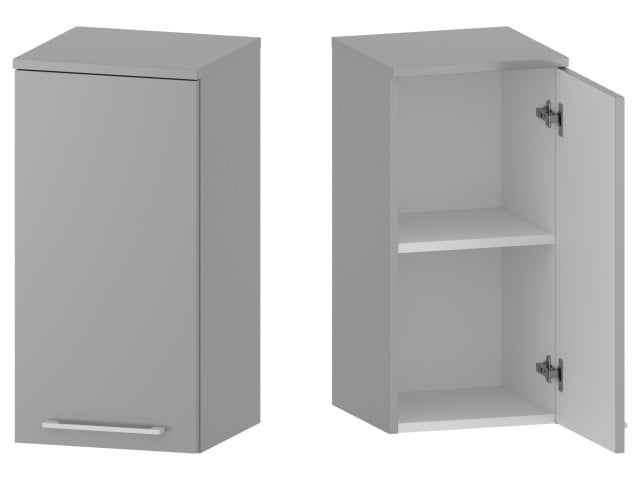 Słupek Łazienkowy RON 35 cm DW Prawy - Szary Mat - Uchwyty Białe Matowe Słupek Łazienkowy RON 35 cm DW Prawy - Szary Mat - Uchwyty Białe Matowe