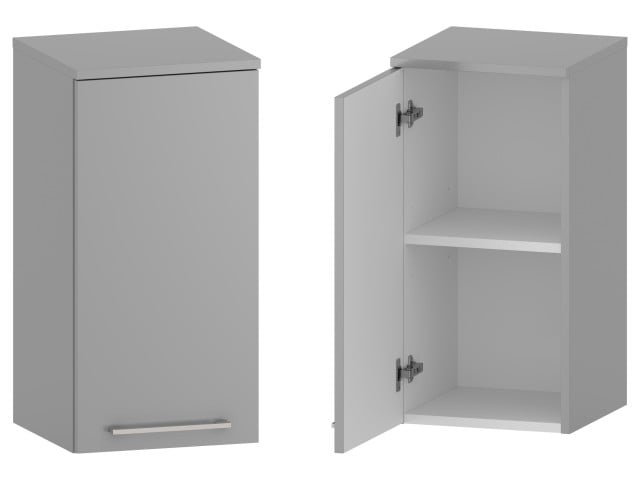 Słupek Łazienkowy RON 35 cm DW Lewy - Szary Mat - Uchwyty Chromowane