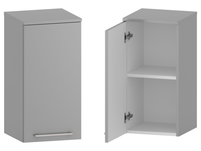 Słupek Łazienkowy RON 35 cm DW Lewy - Szary Mat - Uchwyty Chromowane Słupek Łazienkowy RON 35 cm DW Lewy - Szary Mat - Uchwyty Chromowane