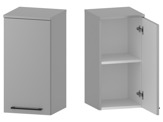 Słupek Łazienkowy RON 35 cm DW Prawy - Szary Mat - Uchwyty Czarne Matowe Słupek Łazienkowy RON 35 cm DW Prawy - Szary Mat - Uchwyty Czarne Matowe