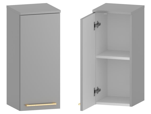 Słupek Łazienkowy RON 30 cm DW Lewy - Szary Mat - Uchwyty Złote Szczotkowane Słupek Łazienkowy RON 30 cm DW Lewy - Szary Mat - Uchwyty Złote Szczotkowane