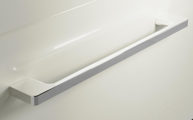 Szafka Wisząca Z Umywalką RON 90 cm D Lewa - Kaszmir Wysoki Połysk - Uchwyty Chromowane