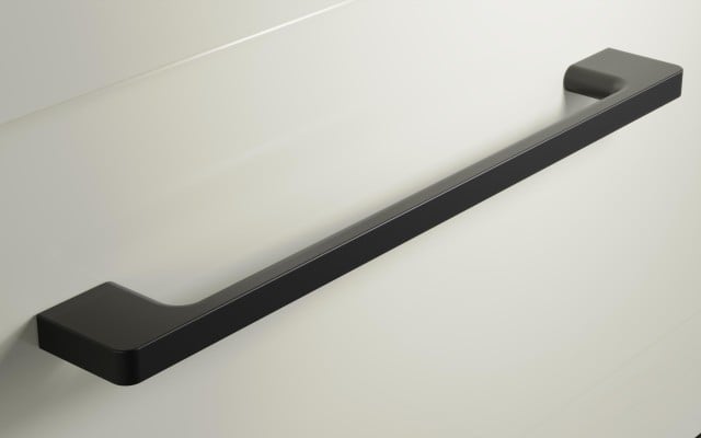 Szafka Wisząca Z Umywalką RON 100 cm - Kaszmir Wysoki Połysk - Uchwyty Czarne Matowe