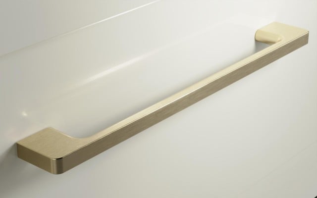 Szafka Wisząca Z Umywalką RON 120 cm D - Kaszmir Wysoki Połysk - Uchwyty Złote Szczotkowane