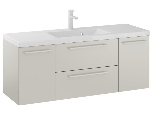 Szafka Wisząca Z Umywalką RON 120 cm D - Kaszmir Mat - Uchwyty Białe Matowe Szafka Wisząca Z Umywalką RON 120 cm D - Kaszmir Mat - Uchwyty Białe Matowe