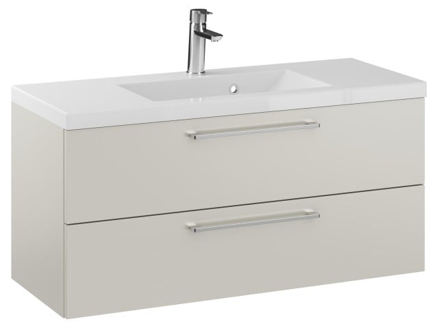 Szafka Wisząca Z Umywalką RON 100 cm - Kaszmir Mat - Uchwyty Chromowane Szafka Wisząca Z Umywalką RON 100 cm - Kaszmir Mat - Uchwyty Chromowane