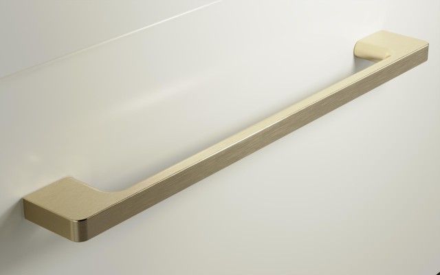 Szafka Wisząca Z Umywalką RON 90 cm D Prawa - Kaszmir Mat - Uchwyty Złote Szczotkowane