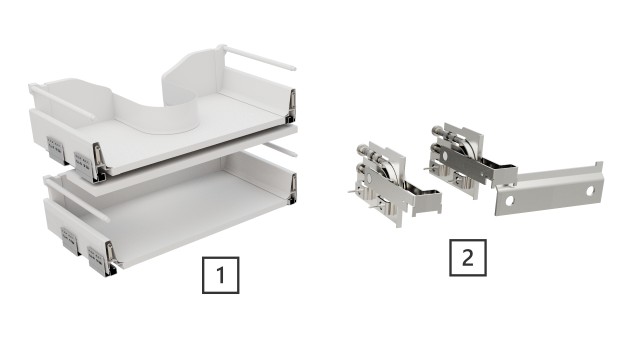 Szafka Wisząca Z Umywalką RON 120 cm DUO - Kaszmir Mat - Uchwyty Złote Szczotkowane