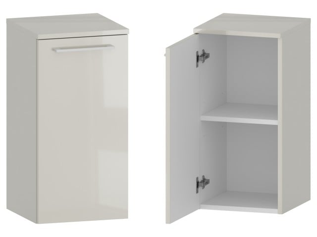 Słupek Łazienkowy RON 35 cm DD Lewy - Kaszmir Wysoki Połysk - Uchwyty Białe Matowe