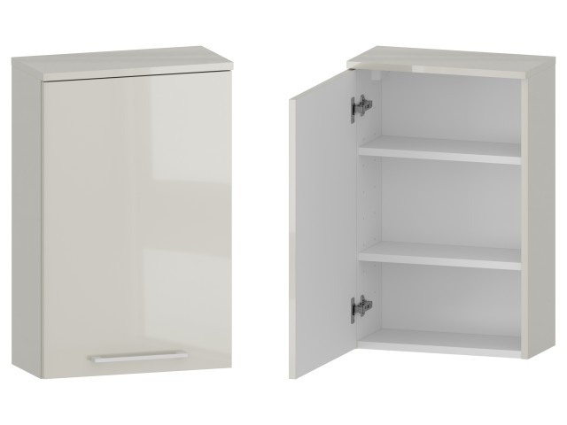 Szafka nad Pralkę RON 45 cm D Lewa - Kaszmir Wysoki Połysk - Uchwyty Białe Matowe Szafka nad Pralkę RON 45 cm D Lewa - Kaszmir Wysoki Połysk - Uchwyty Białe Matowe