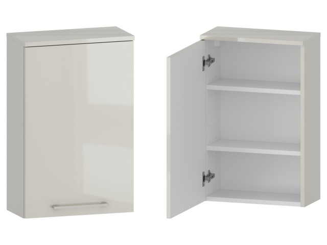 Szafka nad Pralkę RON 45 cm D Lewa - Kaszmir Wysoki Połysk - Uchwyty Chromowane Szafka nad Pralkę RON 45 cm D Lewa - Kaszmir Wysoki Połysk - Uchwyty Chromowane