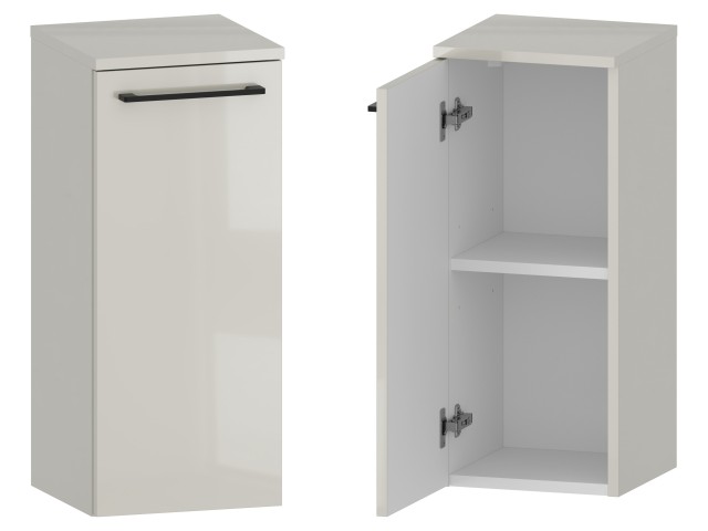 Słupek Łazienkowy RON 30 cm DD Lewy - Kaszmir Wysoki Połysk - Uchwyty Czarne Matowe Słupek Łazienkowy RON 30 cm DD Lewy - Kaszmir Wysoki Połysk - Uchwyty Czarne Matowe