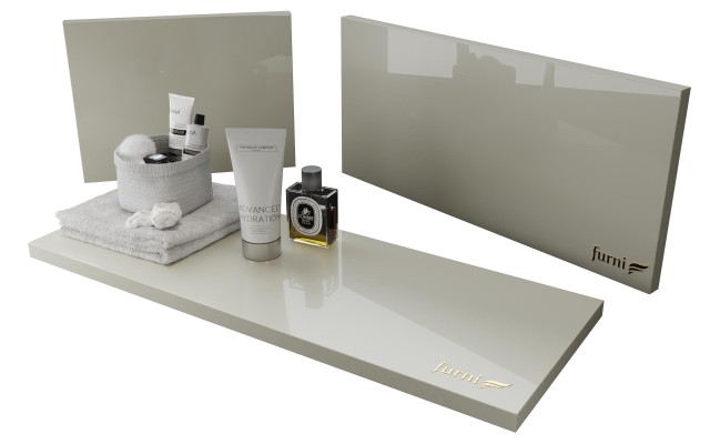 Słupek Łazienkowy RON 30 cm DD Lewy - Kaszmir Wysoki Połysk - Uchwyty Czarne Matowe