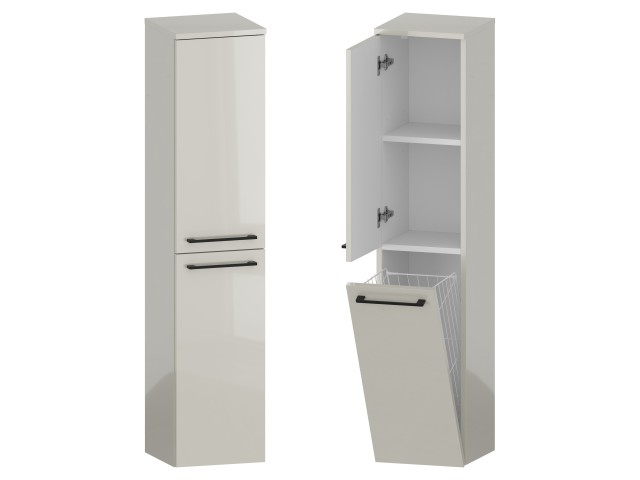 Słupek Łazienkowy RON 30 cm DK Lewy - Kaszmir Wysoki Połysk - Uchwyty Czarne Matowe Słupek Łazienkowy RON 30 cm DK Lewy - Kaszmir Wysoki Połysk - Uchwyty Czarne Matowe