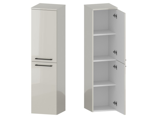 Słupek Łazienkowy RON 35 cm 2D Prawy - Kaszmir Wysoki Połysk - Uchwyty Czarne Matowe Słupek Łazienkowy RON 35 cm 2D Prawy - Kaszmir Wysoki Połysk - Uchwyty Czarne Matowe