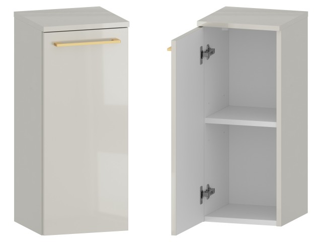 Słupek Łazienkowy RON 30 cm DD Lewy - Kaszmir Wysoki Połysk - Uchwyty Złote Szczotkowane Słupek Łazienkowy RON 30 cm DD Lewy - Kaszmir Wysoki Połysk - Uchwyty Złote Szczotkowane