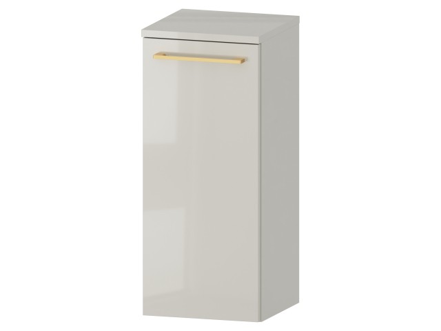 Słupek Łazienkowy RON 30 cm DD Lewy - Kaszmir Wysoki Połysk - Uchwyty Złote Szczotkowane