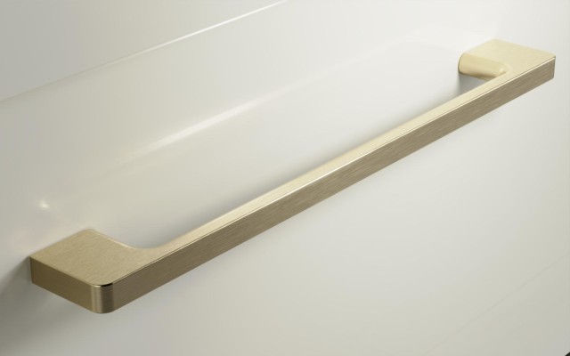 Słupek Łazienkowy RON 30 cm DD Lewy - Kaszmir Wysoki Połysk - Uchwyty Złote Szczotkowane