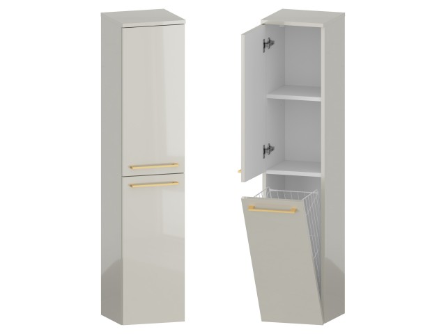 Słupek Łazienkowy RON 30 cm DK Lewy - Kaszmir Wysoki Połysk - Uchwyty Złote Szczotkowane Słupek Łazienkowy RON 30 cm DK Lewy - Kaszmir Wysoki Połysk - Uchwyty Złote Szczotkowane