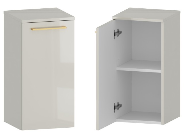 Słupek Łazienkowy RON 35 cm DD Lewy - Kaszmir Wysoki Połysk - Uchwyty Złote Szczotkowane Słupek Łazienkowy RON 35 cm DD Lewy - Kaszmir Wysoki Połysk - Uchwyty Złote Szczotkowane