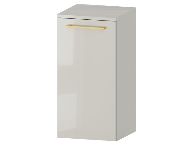 Słupek Łazienkowy RON 35 cm DD Lewy - Kaszmir Wysoki Połysk - Uchwyty Złote Szczotkowane